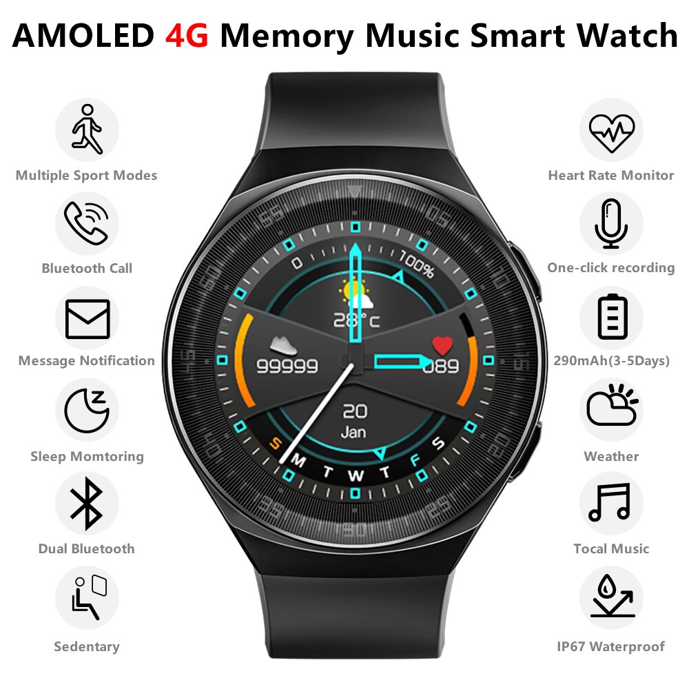 XUESEVEN MT3 MP3  Ʈ ġ  Ŭ   ڵ  ƮϽ  ȭ Smartwatch ȵ̵ IOS